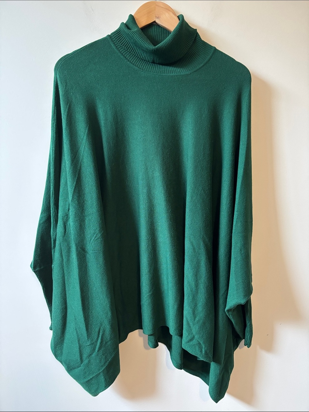Alfani Emerald Green Turtleneck Poncho Sweater